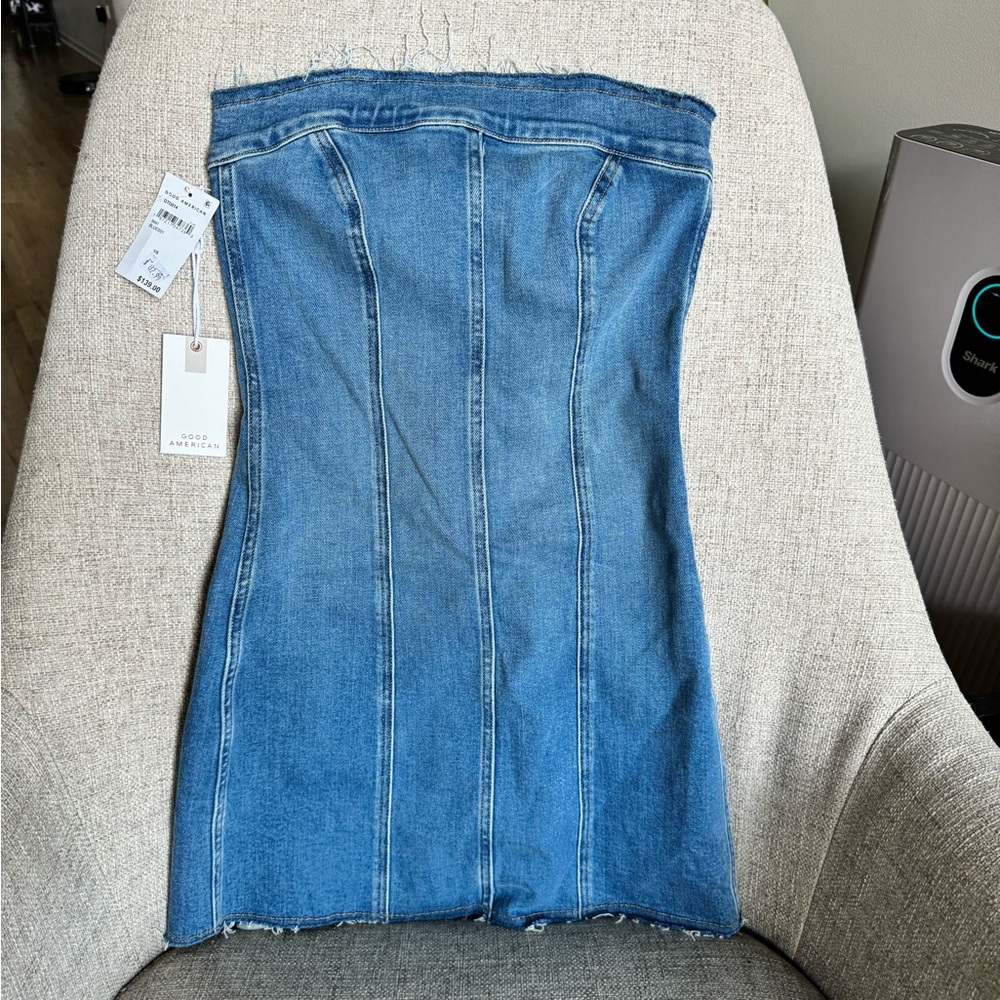 Good American Blue Denim Mini Dress